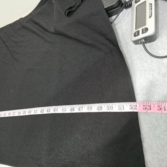 Exclusively Misook Midi Dress M Black Knit W/Side Slit Short Sleeve Minimalist - Picture 11 of 13